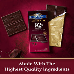 Intense Dark 92% Cacao Dark Chocolate Bar (Case of 12)